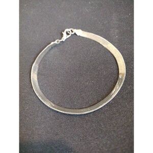 Silver Plated 8" Herringbone Bracelet Unisex